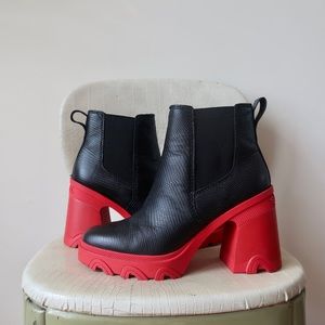Sorrel brand rain boots.
